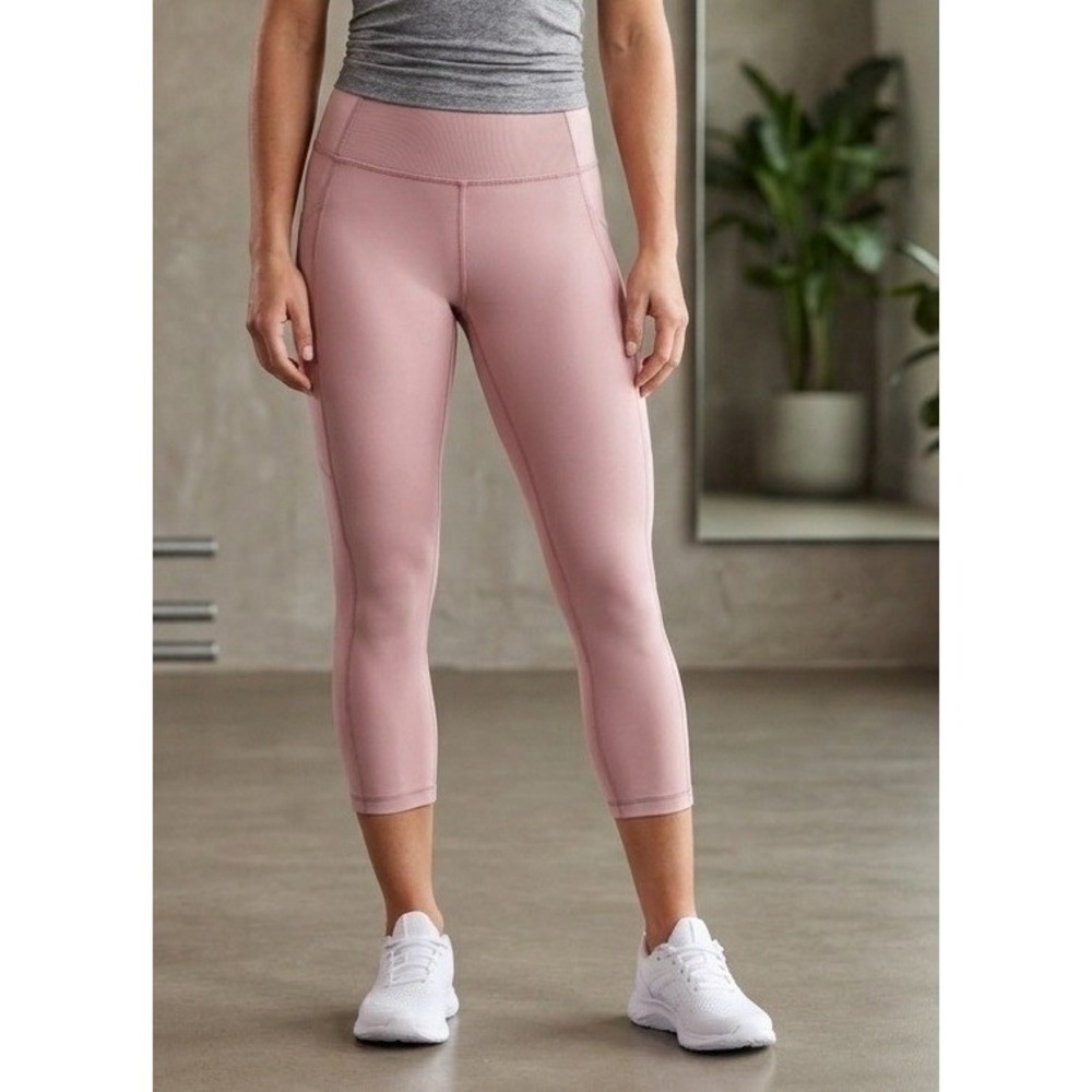 RBX Women's High Rise Cropped Athletic Leggings Size M Pink Activewear‎ Gym Yoga